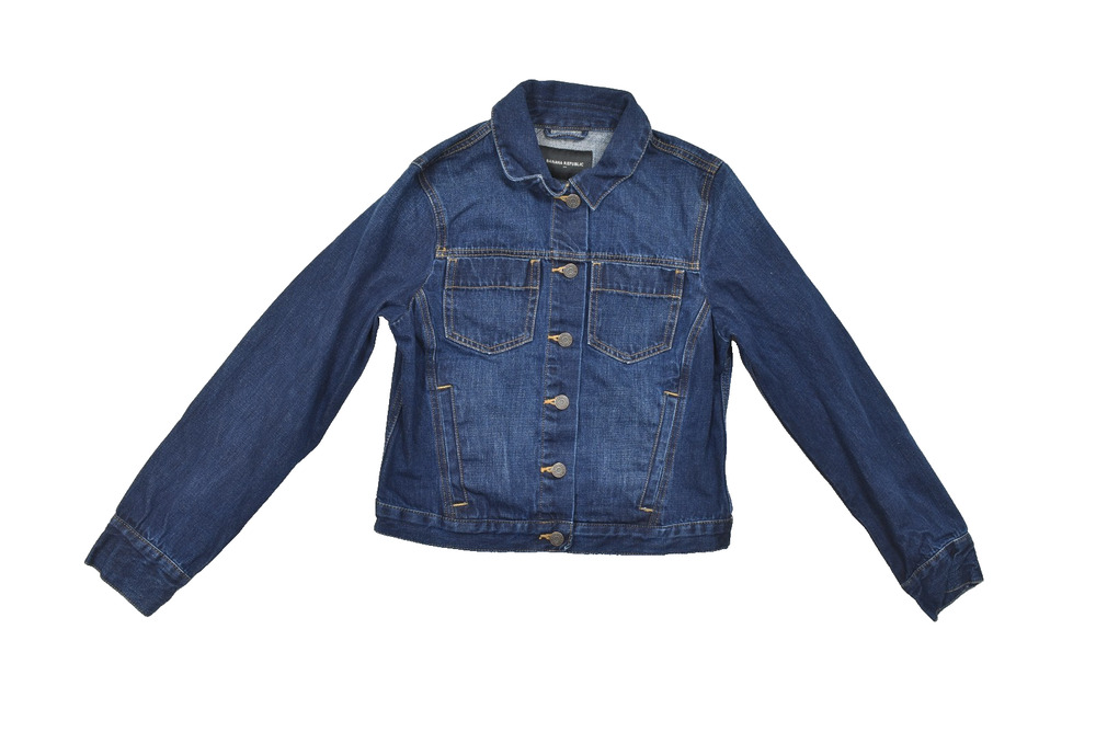 Banana Republic Women's Size S Blue Denim Jacket 100% Cotton Classic Trucker Jea - Picture 1 of 8